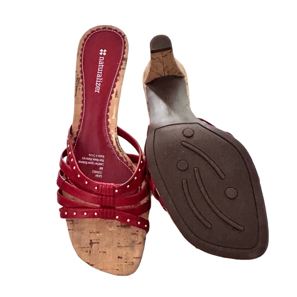Nib, Beautiful Women’s Naturalizer “Sana” Leather Heeled Sandals, Size 8M